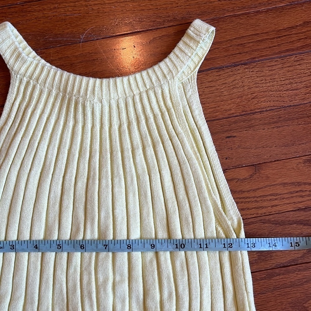 Anthropologie | Zadkine Ribbed Mock Neck‎ Sweater Tank in Canary Yellow Size Med - Picture 9 of 10
